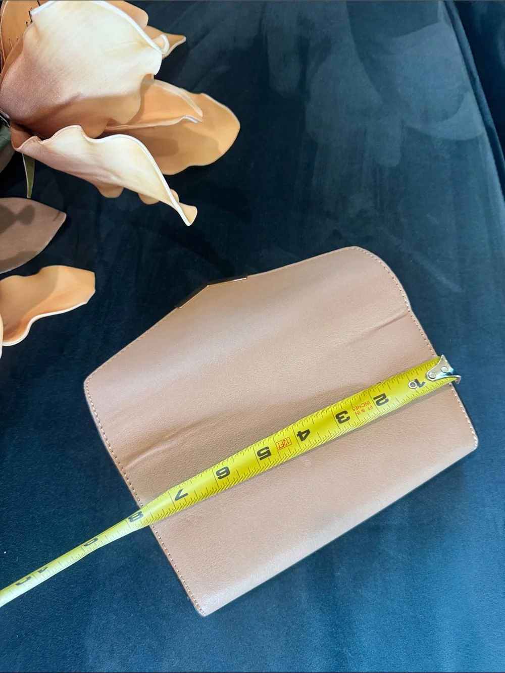 Urban Expressions Blush Beige Envelope Clutch with Gold V Accent